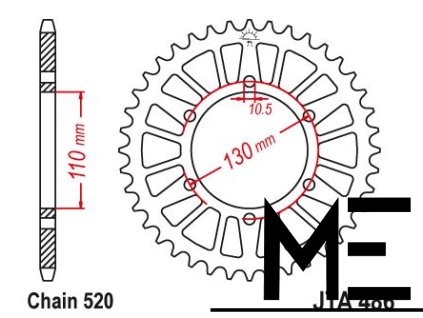 326967 1 326967 1 jt jta486 42 zadni kolecko rozeta 42 zubu 520 cerna