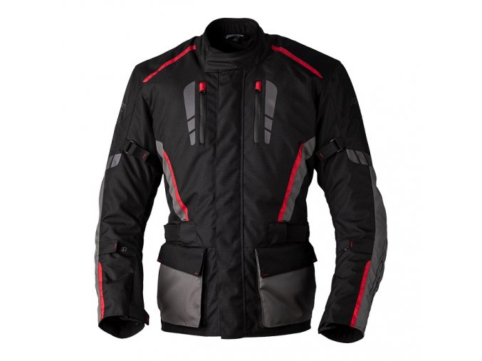 2985 Axio plus airbag CE mens textile jacket black grey red 001