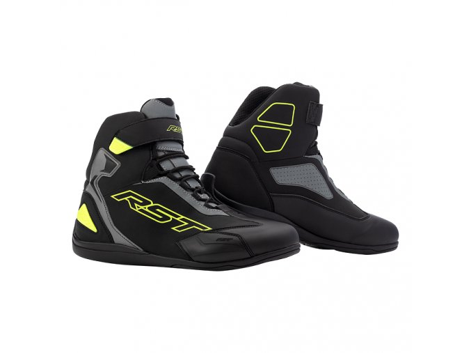 103053 Sabre Moto Shoe Mens CE Boot BlackGreyFloYellow 003