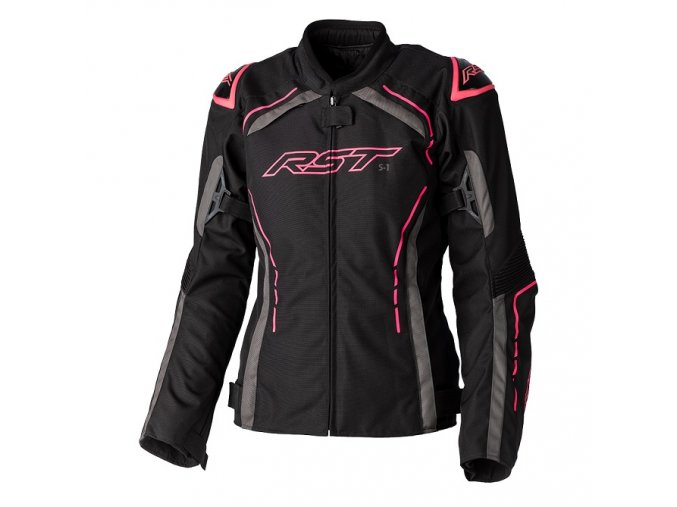 3056 S1 ce ladies textile jacket black pink 001