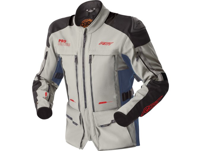 103599 Pro Series Adventure D3O Mens Textile Jacket Silver Blue 001