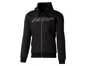 3007 RST X KEVLAR zip through logo ce mens textile hoodie black grey 001