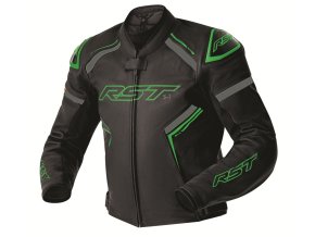 103605 S1 D3O Mens Leather Jacket Black Grey Green 002