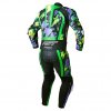 3238 ProSeries Evo Airbag CE Mens Leather Suit neon green, purple bolt Front 002