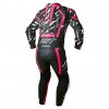 3238 ProSeries Evo Airbag CE Mens Leather Suit neon pink, white lightning Front 002