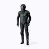 103604 S1 D3O Mens Leather Suit Black Grey Flo Green 016 Green