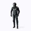 103604 S1 D3O Mens Leather Suit Black Grey Flo Green 016 White