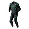 103604 S1 D3O Mens Leather Suit Black Grey Flo Green 001