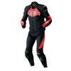 103635 Tractech Evo 5 D3O Mens Leather Jacket Black Flo Red 001