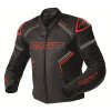 103605 S1 D3O Mens Leather Jacket Black Grey Red 002