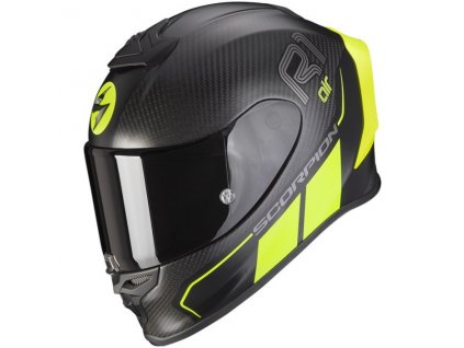 Přilba Scorpion EXO-R1 CARBON AIR CORPUS II Mat Black Neon Yellow  + pinlock, kouřové plexi ZDARMA