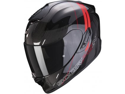 Přilba Scorpion EXO-1400 CARBON AIR DRIK Black Red  + tmavé plexi zdarma