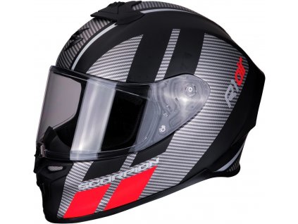 Scorpion EXO R1 AIR CORPUS Mat Black Silver Red