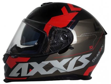 Přilba Axxis Eagle Diagon D1 lesk red/brown  + sluneční clona zdarma