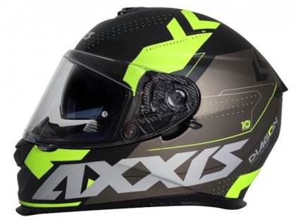 Přilba Axxis Eagle Diagon D2 mat yellow/brown/black  + sluneční clona zdarma