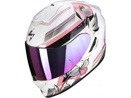 Přilba Scorpion EXO-1400 EVO AIR GAIA white pink  + pinlock zdarma