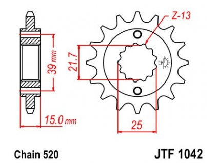 Řetězové kolečko JTF 1042-14 14 zubů ATV KYMCO