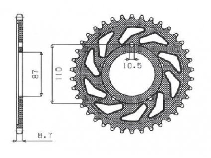 Řetězová rozeta Sunstar 530 46 zubů pro některé typy Suzuki