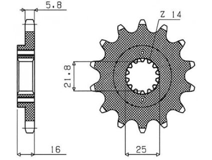 Řetězové kolečko Sunstar 14 zubů pro Yamaha 600 a 660