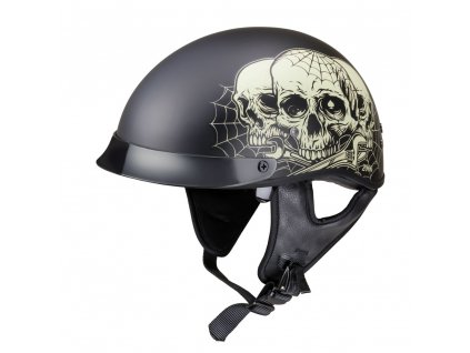 Moto přilba W-TEC Black Heart Rednut Skulls