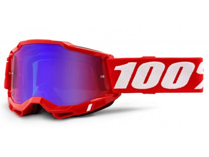 Moto brýle 100% ACCURI 2, zrcadlové červené/modré plexi