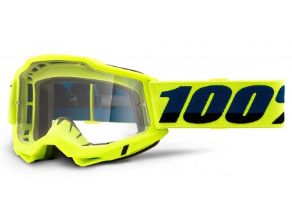 Moto brýle 100% ACCURI 2 OTG žluté, čiré plexi