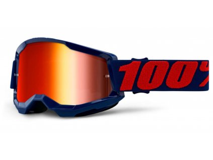Moto brýle 100% STRATA 2 Masego, zrcadlové červené plexi