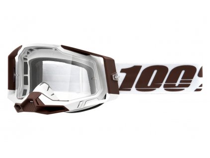 Moto brýle 100% RACECRAFT 2 Snowbird, čiré plexi