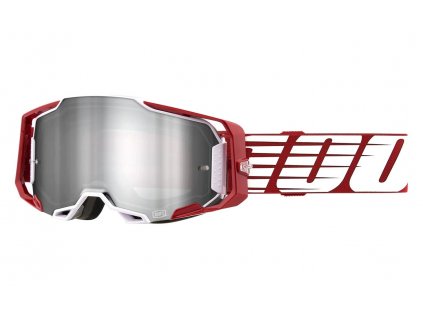 Moto brýle 100% ARMEGA Oversized Deep, stříbrné plexi