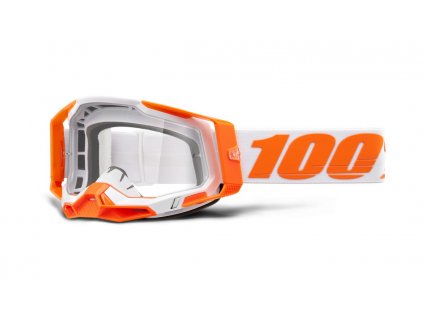 Moto brýle 100% RACECRAFT 2 ORANGE, čiré plexi