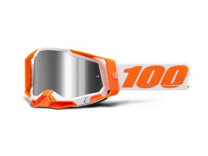 Moto brýle 100% RACECRAFT 2 ORANGE, stříbrné plexi