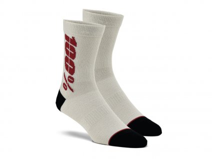 Ponožky RYTHYM Merino Wool 100% - USA (stříbrná/červená)