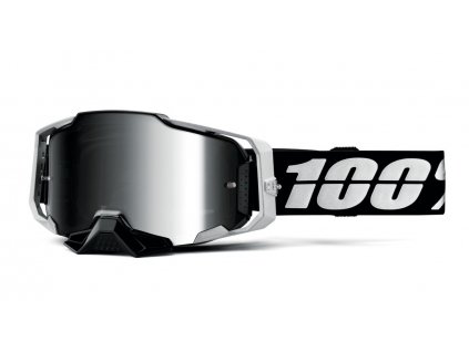 Moto brýle 100% ARMEGA RENEEN S2, stříbrné plexi