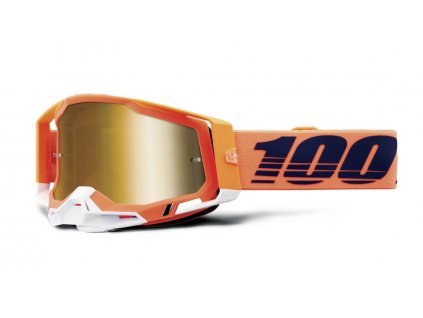 Moto brýle 100% RACECRAFT Coral, zlaté plexi