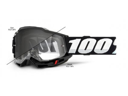 Moto brýle 100% ACCURI 2 OTG černé Photochromic plexi