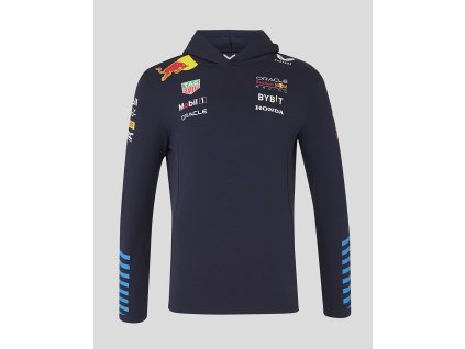Týmová mikina s kapucí Red Bull Racing F1 2024 tmavě modrá