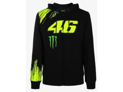Mikina Valentino Rossi VR46 DUAL MONSTER černá s kapucí