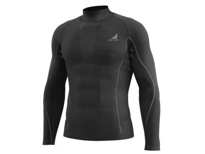 Funkční tričko TECSO s dlouhým rukávem ke krku UNISEX K-MERINO černé