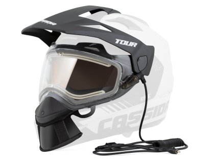 Sada pro elektrický výhřev plexi přileb Cassida Tour (čiré plexi, oranžová antifog clona)