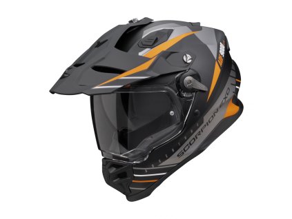 Helma SCORPION ADF-9000 AIR FEAT matná černo/stříbrno/oranžová  + pinlock, kouřové plexi ZDARMA