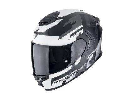 Helma SCORPION GT EXO-GT SP AIR TORNADO matná černo/stříbrná  + kouřové plexi a pinlock zdarma