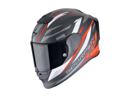 Helma SCORPION EXO-R1 EVO CARBON AIR RUNNER matná černo/červená  + pinlock, kouřové plexi ZDARMA