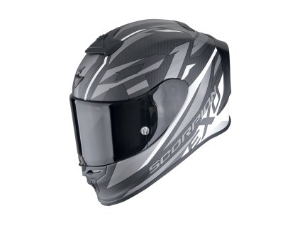 Helma SCORPION EXO-R1 EVO CARBON AIR RUNNER matná černo/bílá  + pinlock, kouřové plexi ZDARMA