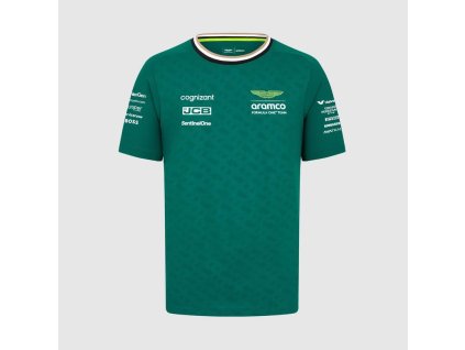 Týmové tričko Fernando Alonso - Aston Martin F1 Team zelené