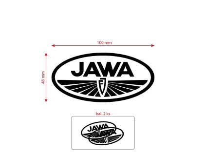 Nálepka JAWA FJ černá 100 x 50 mm 2 ks