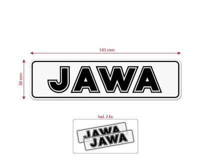 Nálepka JAWA 140 x 35 mm černá 2 ks