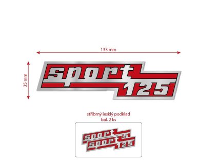 Nálepka schránky ČZ 125 - 476 Sport (lesklý stříbrný podklad) 2 ks