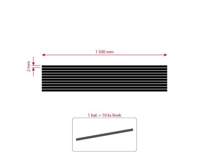 Samolepící linka černá 2 x 1 500 mm 10 linek