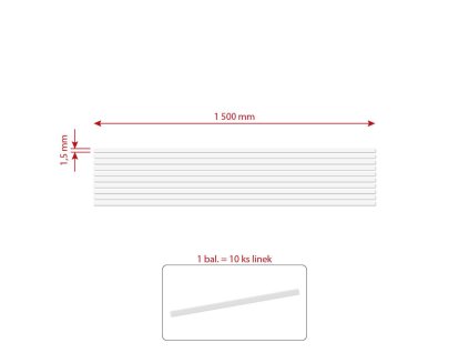 Samolepící linka bílá 1,5 x 1 500 mm 10 linek