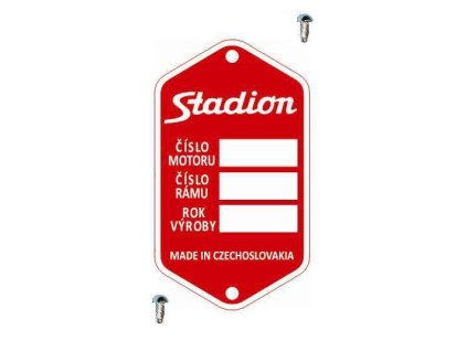 Typový štítek s nýty ,,STADION /S11/S22/S23